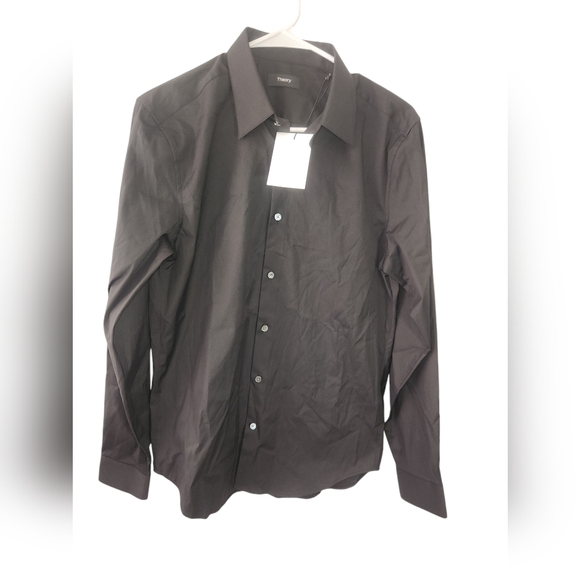 New Men's Theory Sylvain Black Shirt Small - Picture 2 of 8